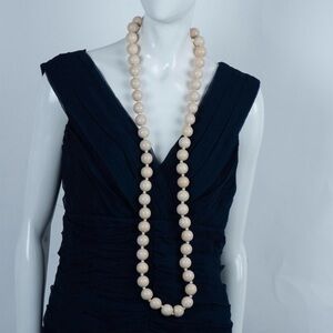 Taupe Color Long Beaded Necklace